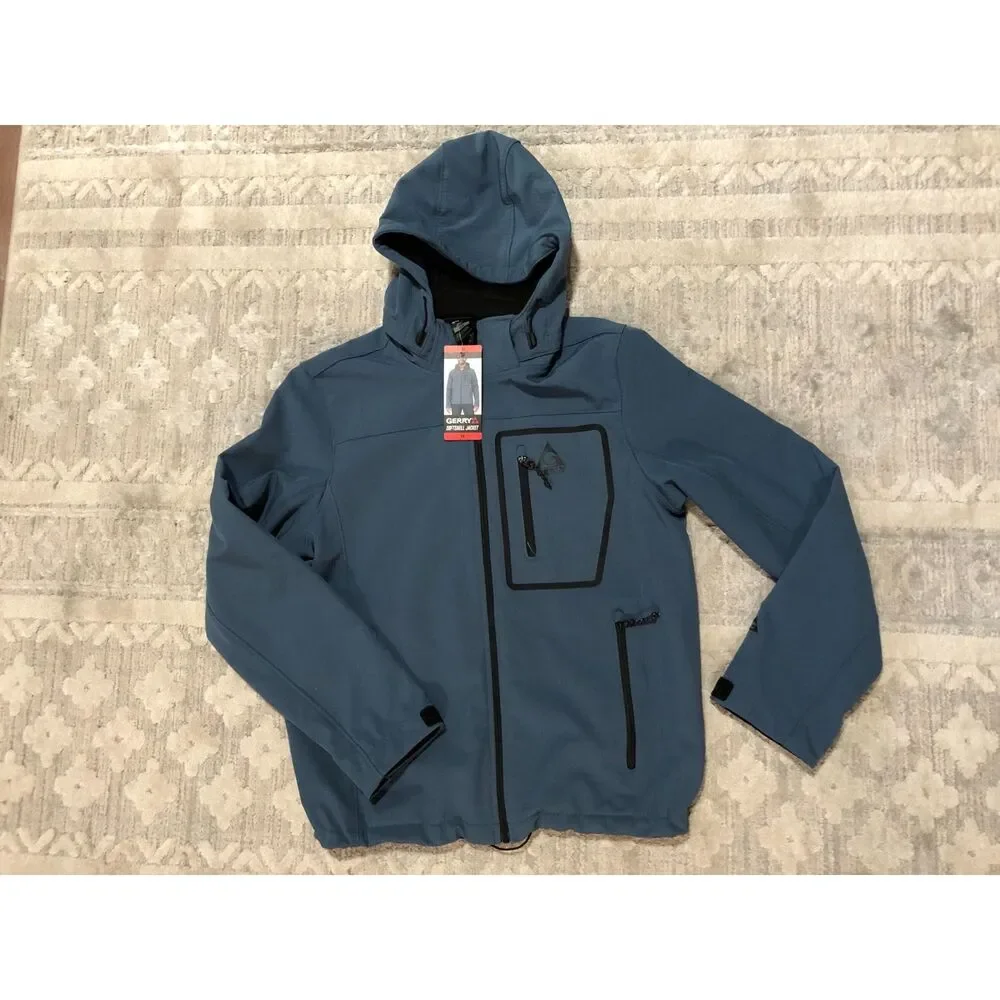 Gerry Men's Softshell Jacket Steel Blue Medium New